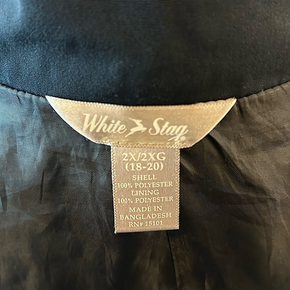 Plus Size 2X (18-20) Casual Winter Coat, Warm  Zip Up Jacket, Black Windbreaker - Picture 10 of 12